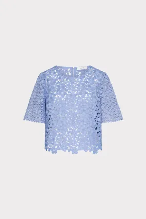 Stretchable Material HighStrength Threadwork Floral Geo Combo Lace Top