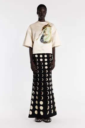 Oyster Satin Top Peach MinimalistSilhouette DurableZipper