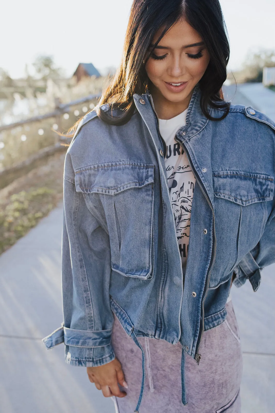 UV Protection Mandy Denim Jacket - FINAL SALE