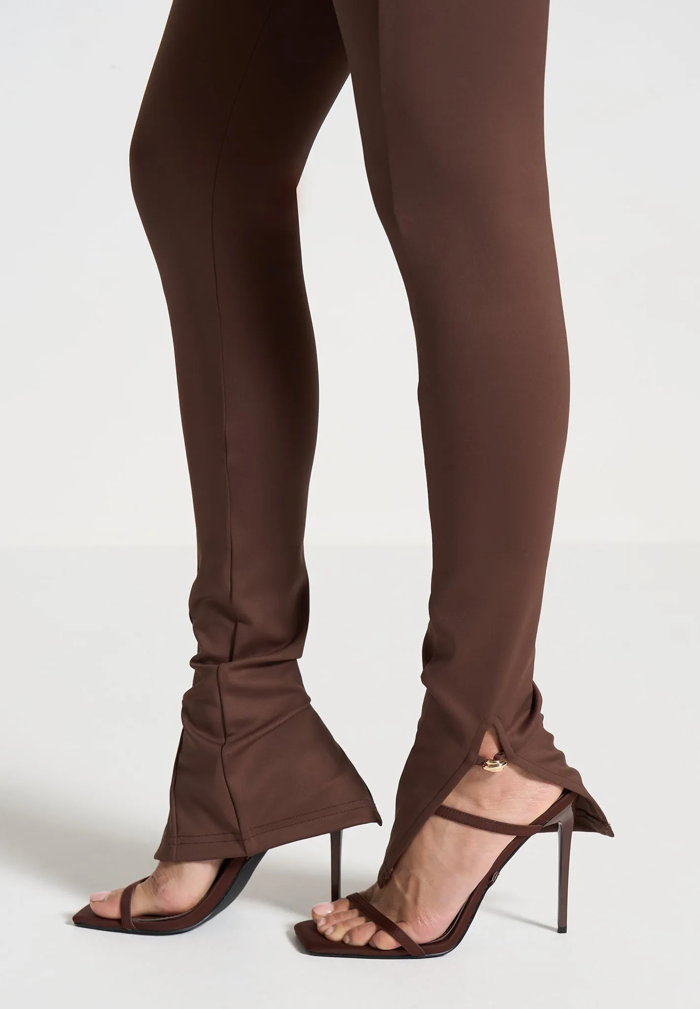 Twisted Bust Off Shoulder Jumpsuit - Brown Compact TravelFriendly Design Anti Pilling Finish