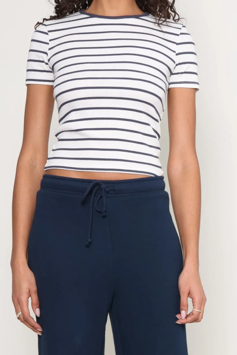 Saxton Striped Tee Stretch Waistband Design Bohemian style