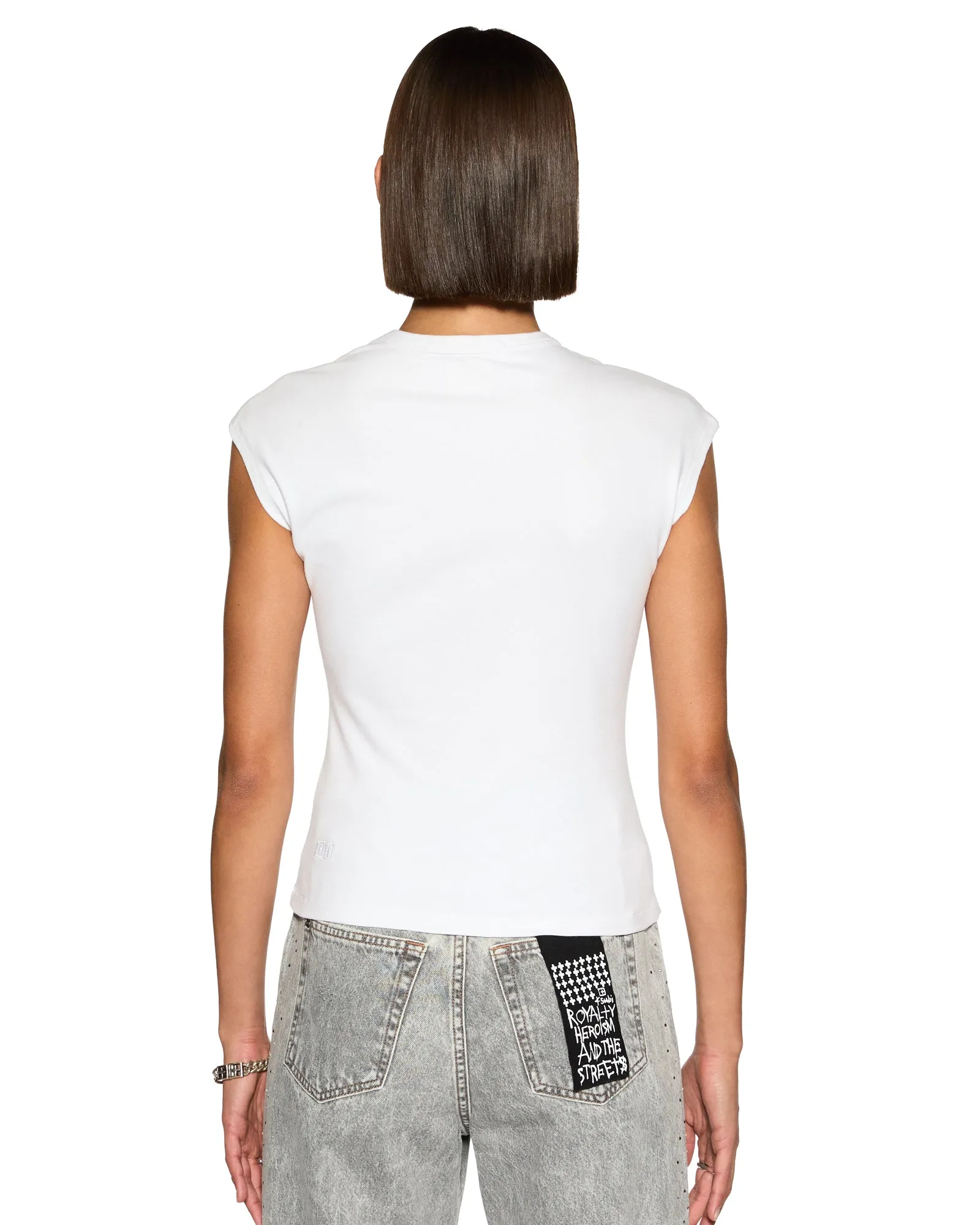 STAPLE TEE WHITE ribbed texture
