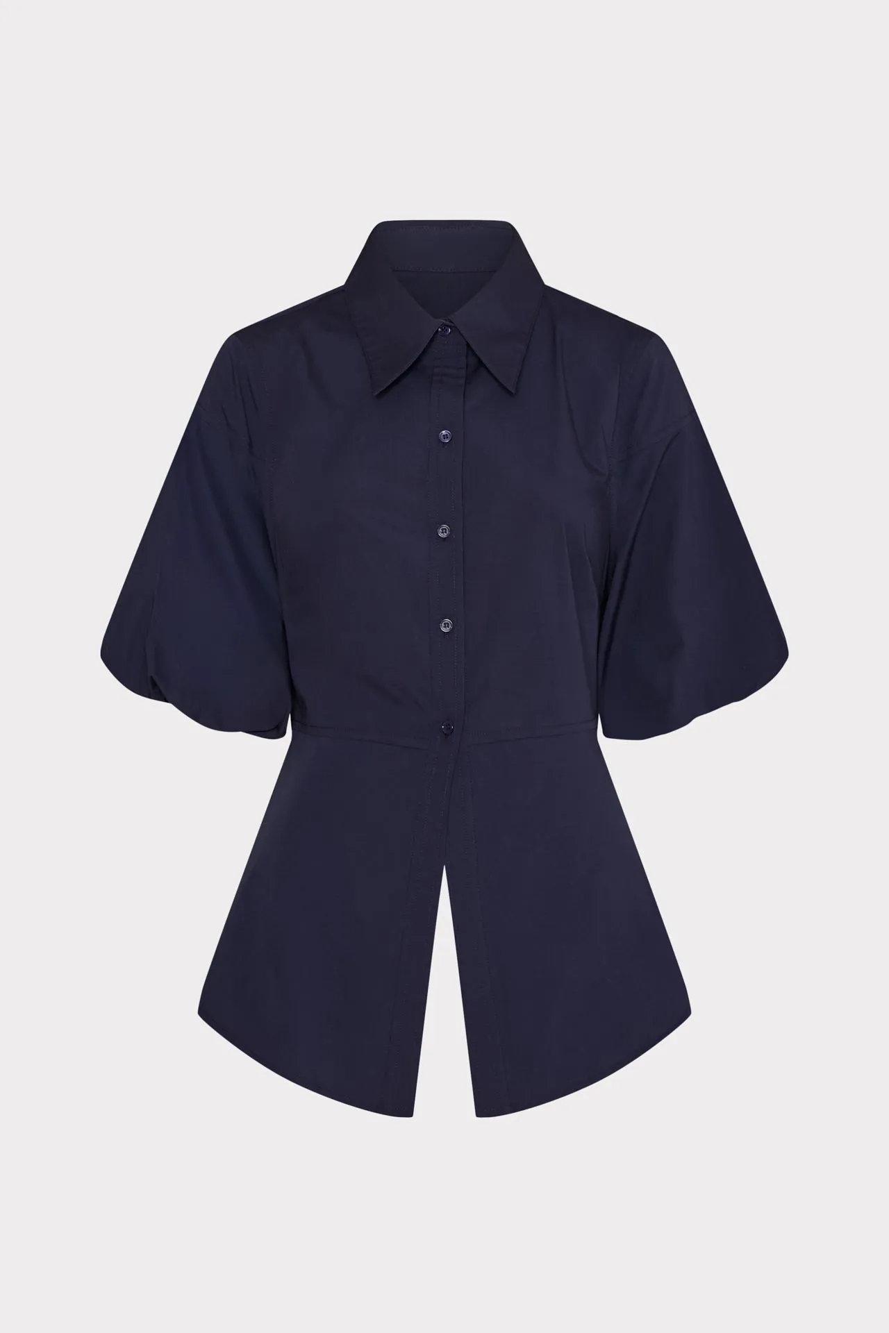 Tie Back Poplin Button Down Shirt Ultra Soft Handfeel Lightweight