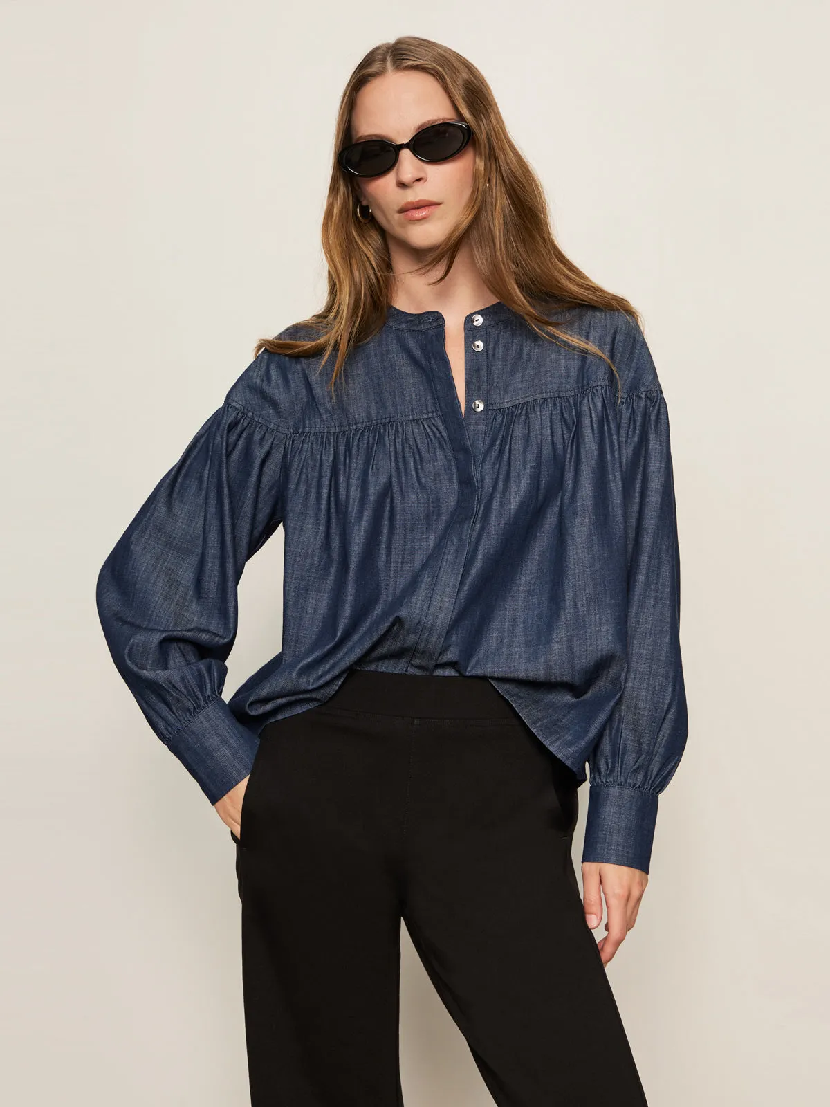 Reflective Safety Accents Personal Best Blouse Moonshadow