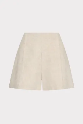 Sweat Absorbent Inner Layer RecycledPolyesterBlend Linen Pleated Shorts