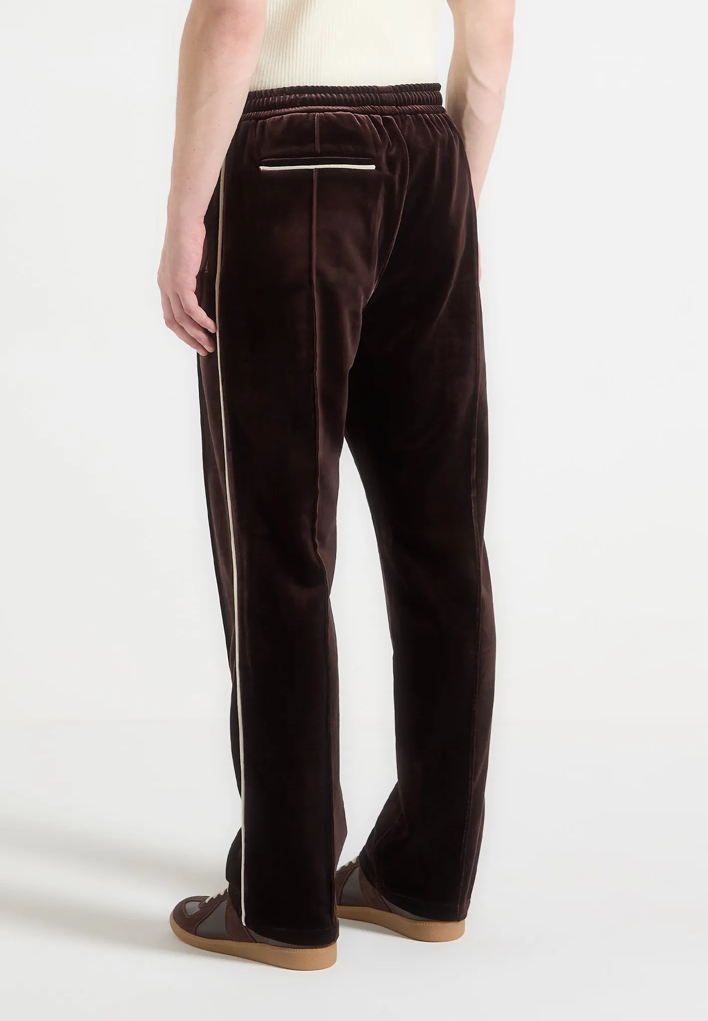 Eiffel Velour Track Pants - Brown Thermal Regulation Fabric