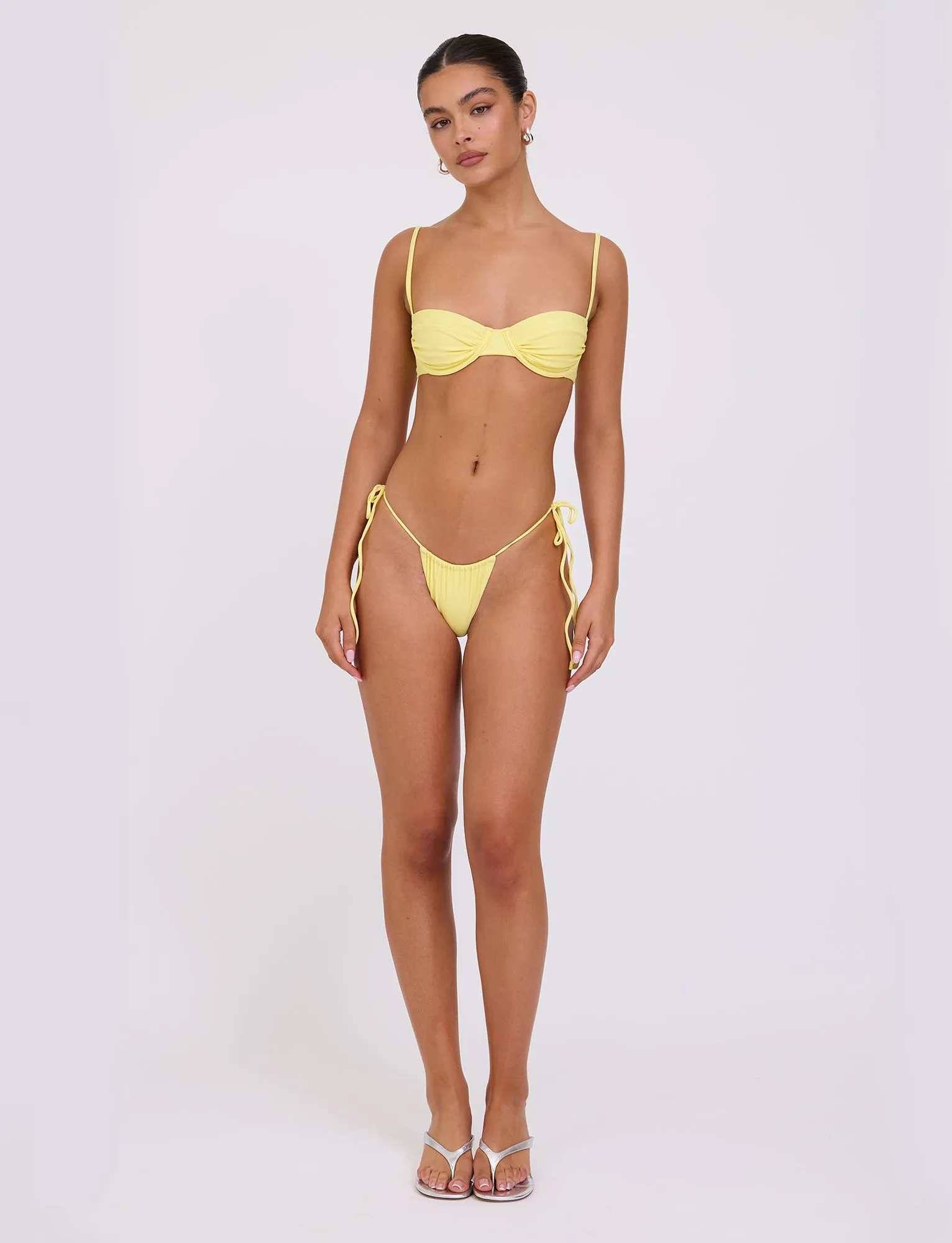 Saltwater Resistant Elastic KHESSA BIKINI TOP - YELLOW : LEMON
