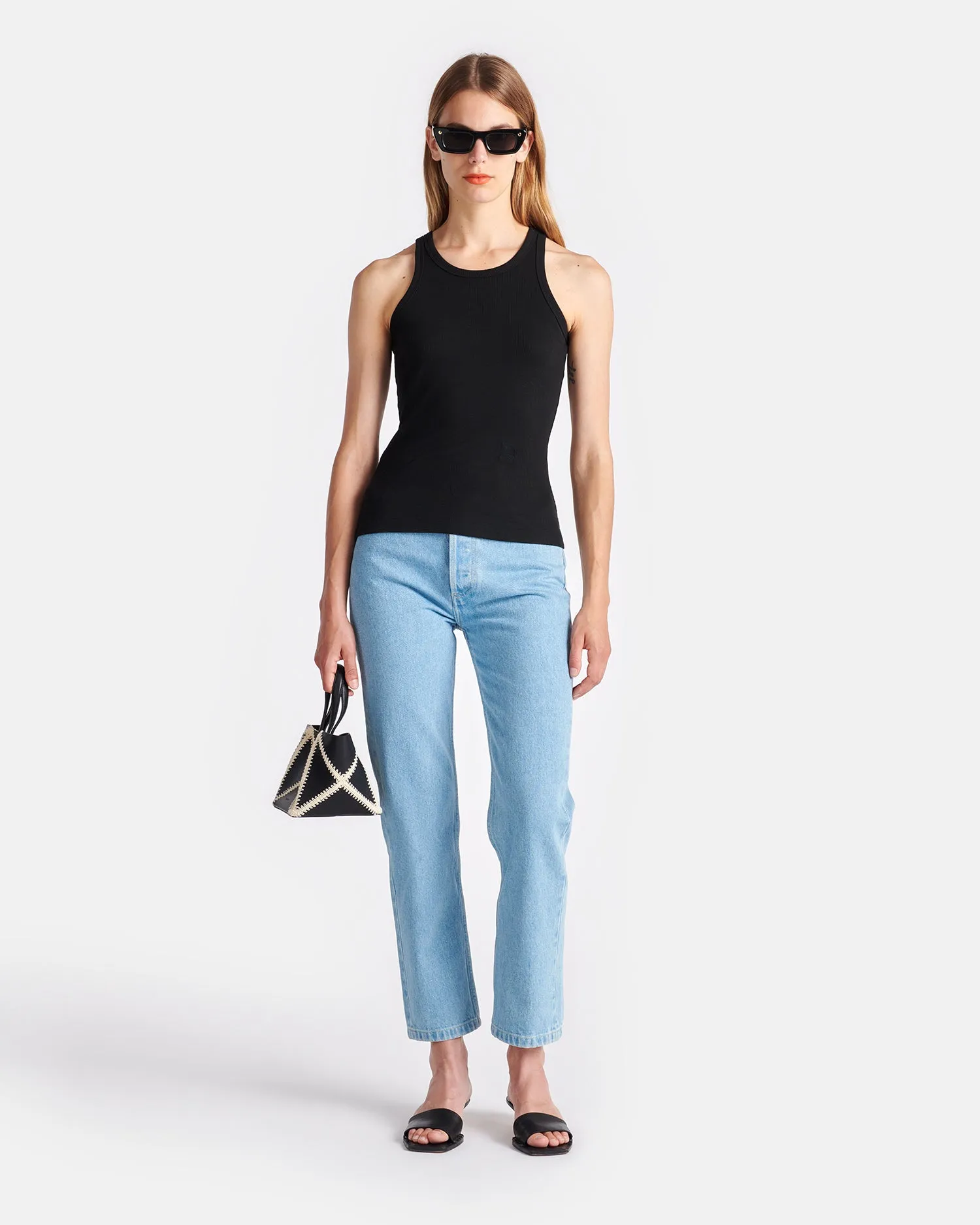 Herve - Ribbed-Jersey Tank Top - Black Buttery Soft Feel Breathable Design