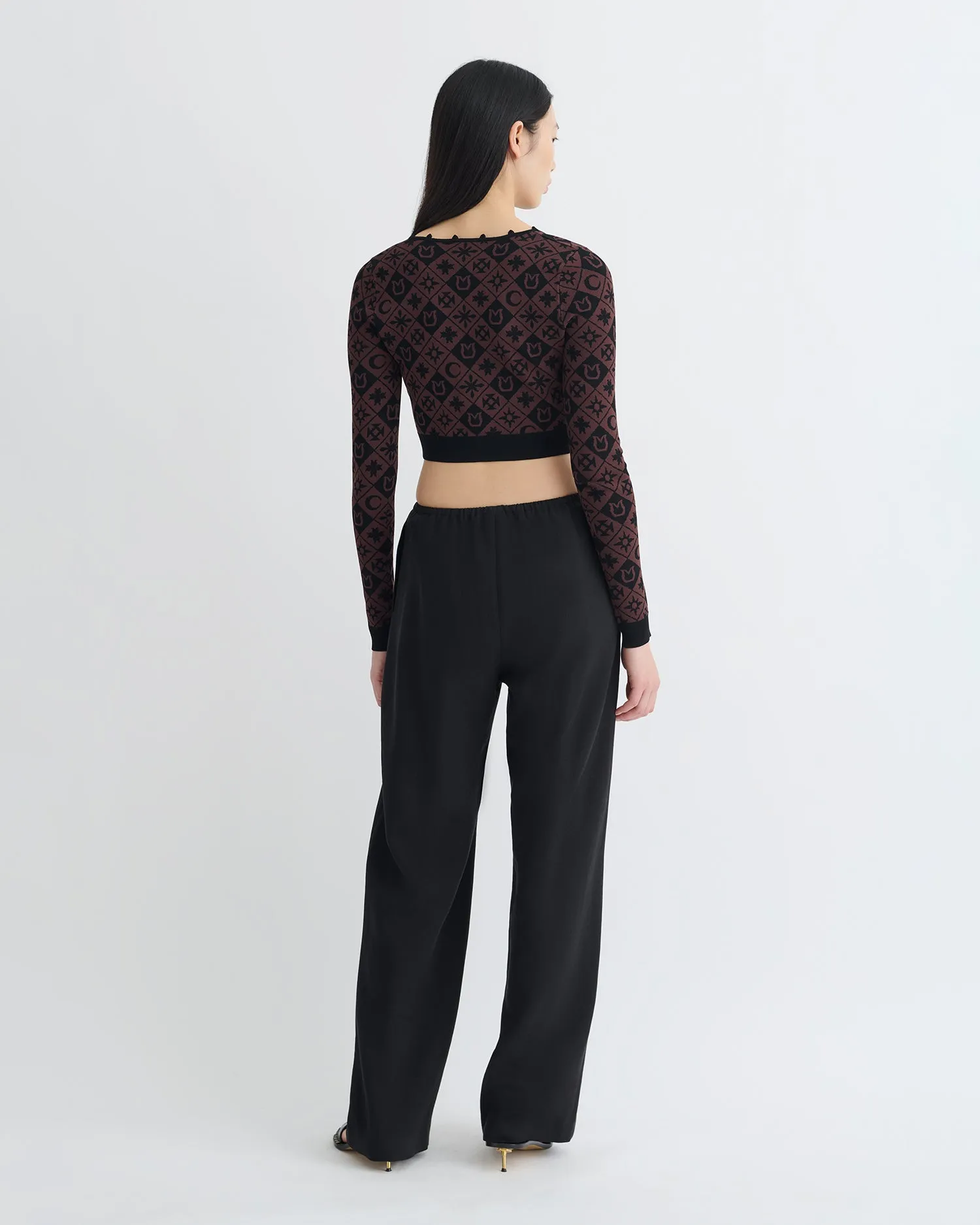 UPF Protection Dovie - Cropped Cardigan - Symbol Tile Mahogany