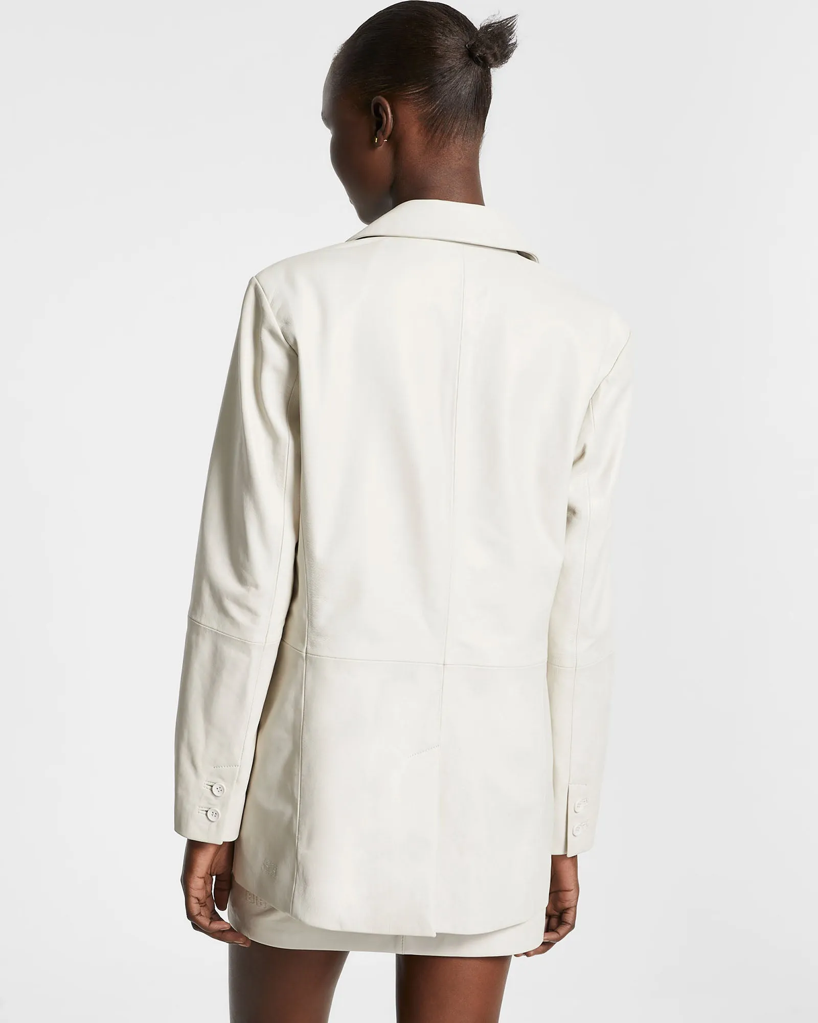 Minimal Utility VIVIAN LEATHER BLAZER OFF WHITE