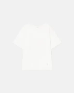 Wren - Embroidered Cotton-Jersey T-Shirt - Off White Elastic Edge Binding