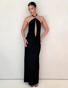 Knit Cool Fall Go ZARA MAXI DRESS - BLACK