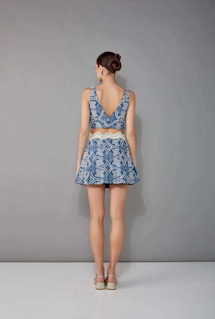 Hypoallergenic fabric Comfortable texture EVELYN TOP DENIM