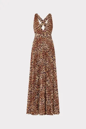 Trend-Inspired Oria Leopard Print Pleated Dress