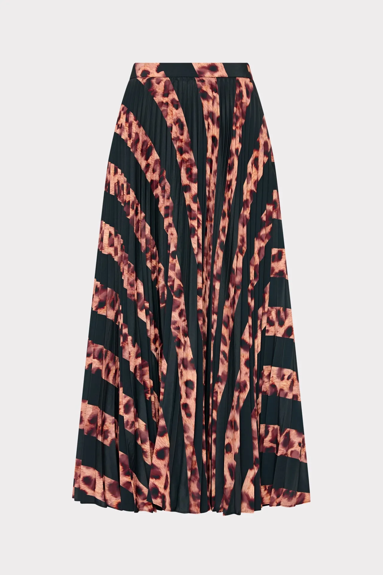 Durable Double Stitching Otha Leopard Print Pleated Skirt