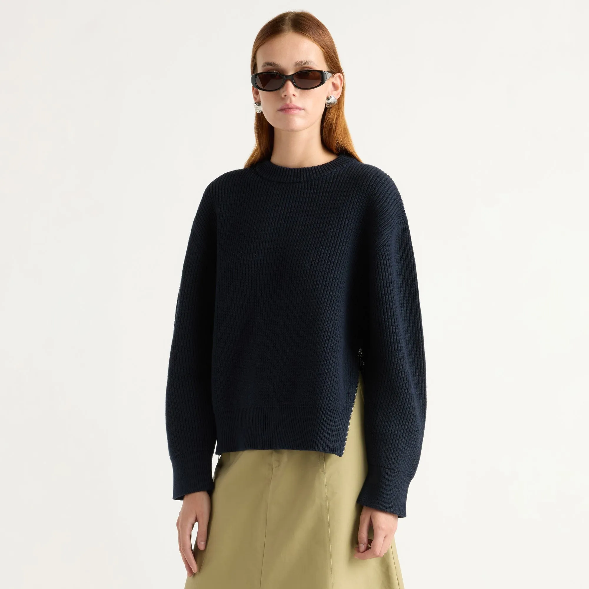 Cozy Essential Tate Organic Cotton Side-Zip Sweater