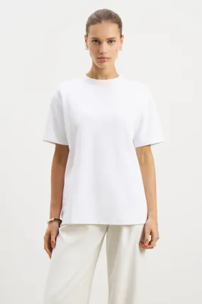 ThermalRegulating Fabric Lightweight Blouse Oversized T Shirt - White