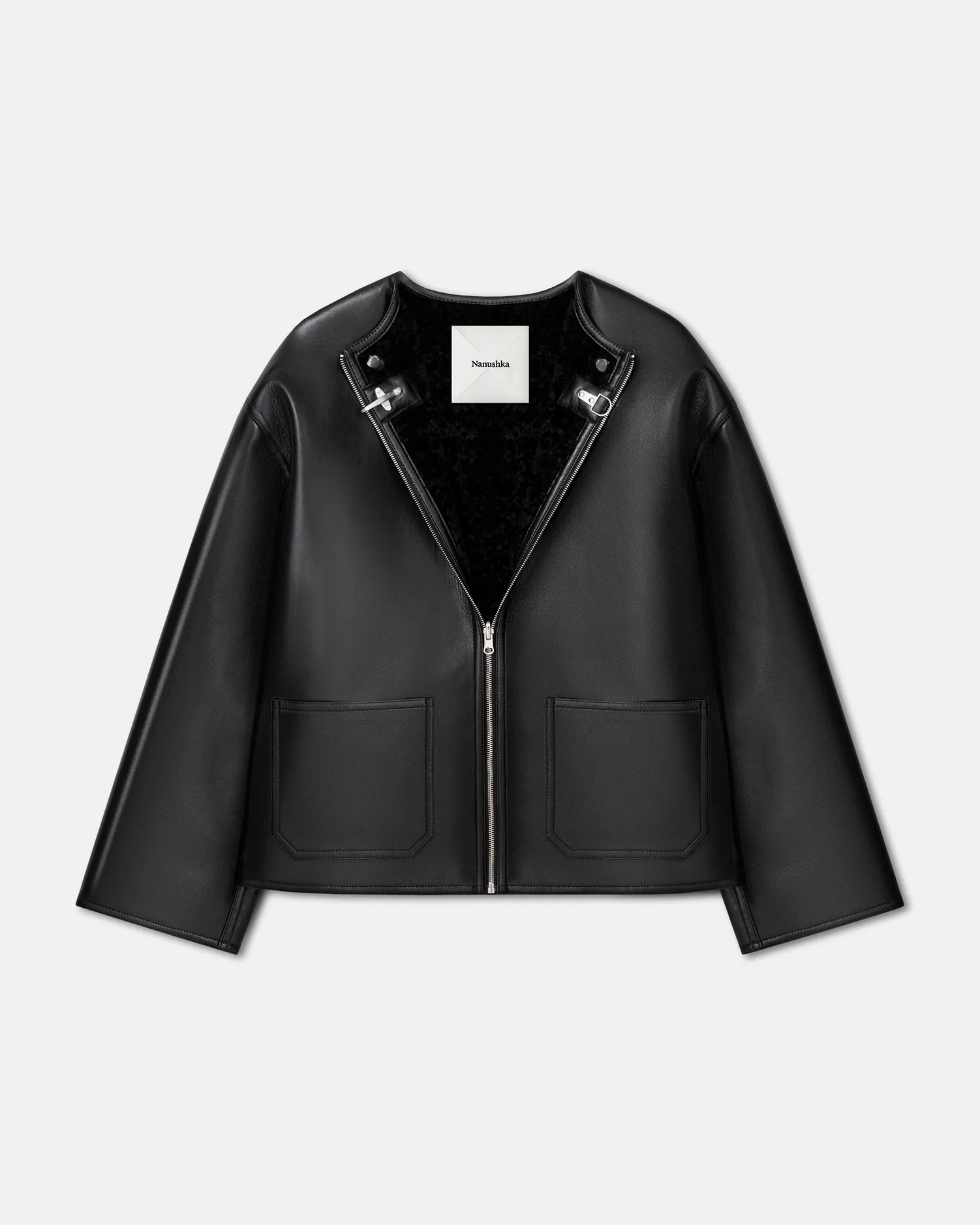 Panka - Reversible Bonded Shearling Jacket - Black/Black kids