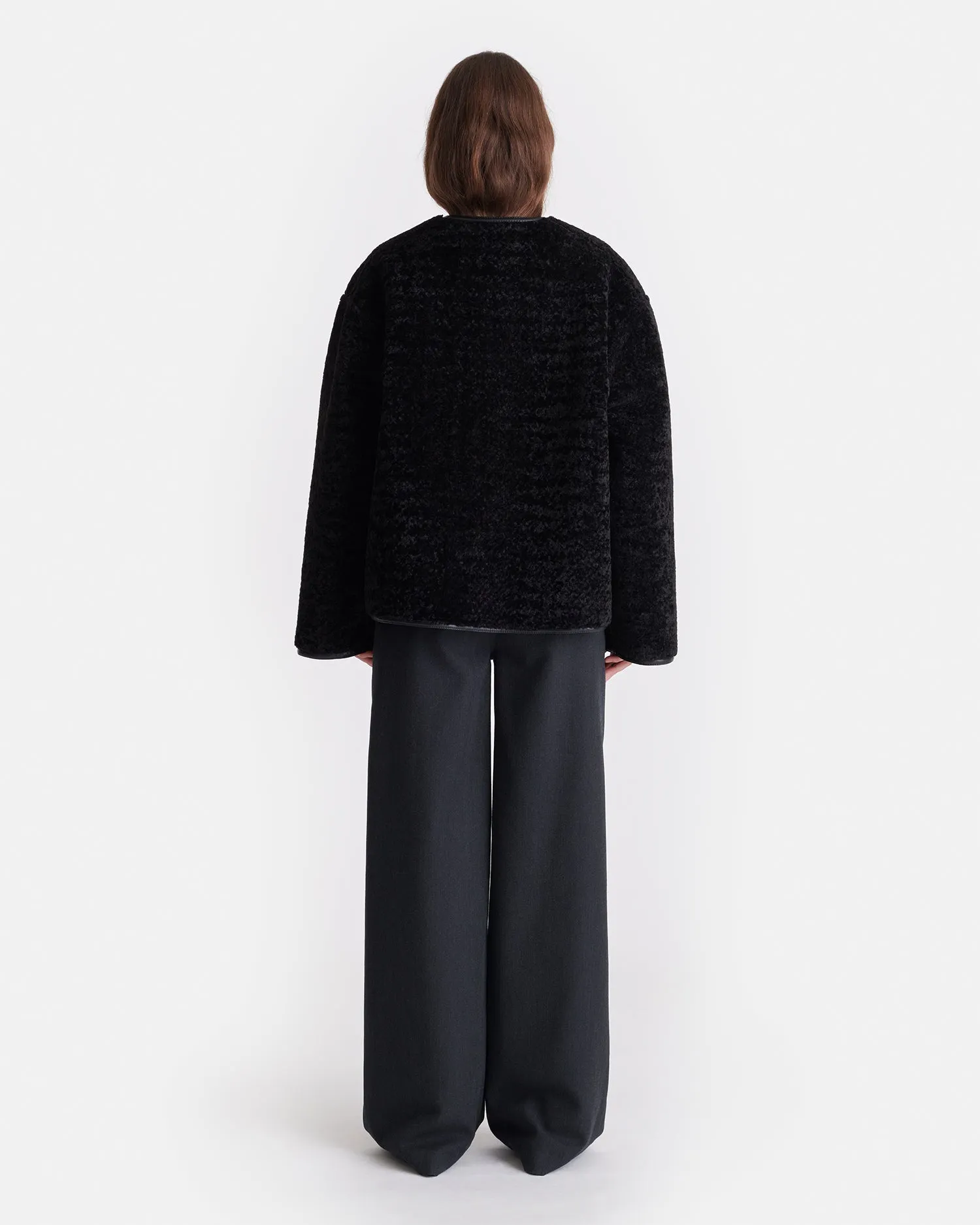 Panka - Reversible Bonded Shearling Jacket - Black/Black suitcase venue Practical Fit