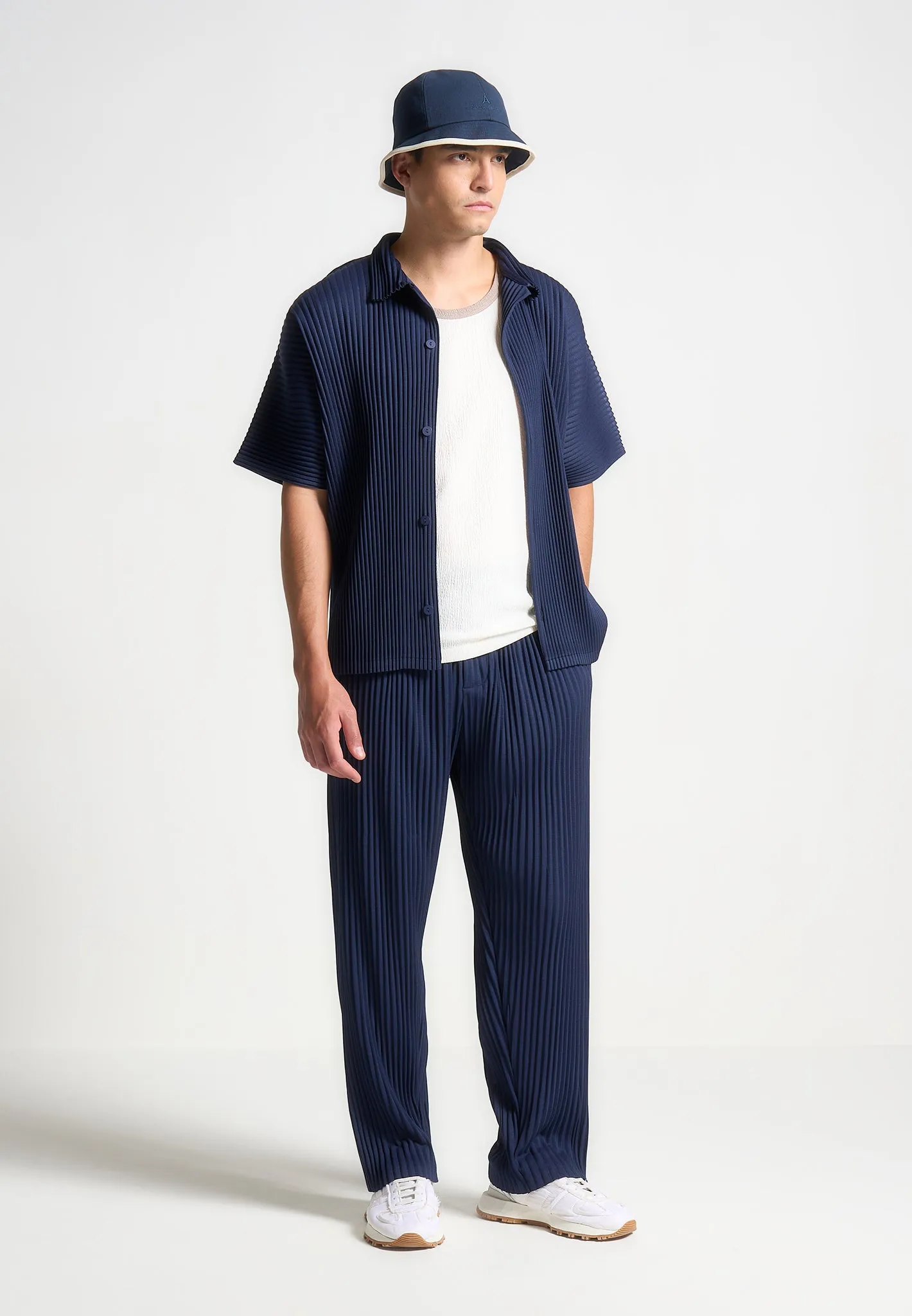 Resilient Elasticity Pascal - Pleated Shirt - Navy