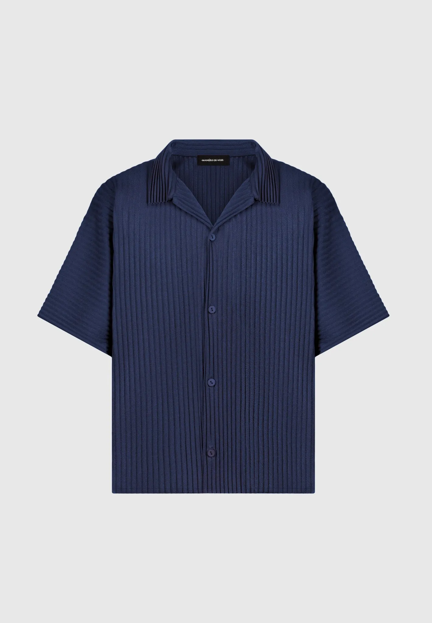 All Weather Performance Fabric Resilient Elasticity Pascal - Pleated Shirt - Navy
