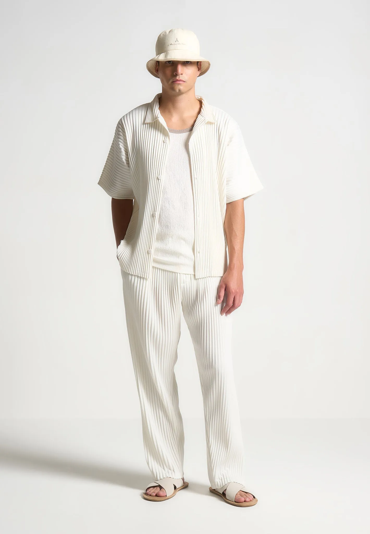 Tear Resistant Pascal - Pleated Shirt - Off White