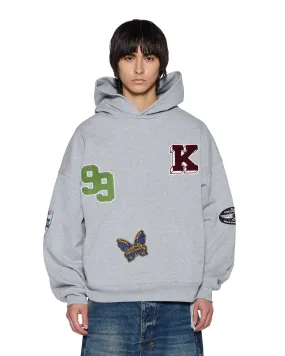 casual top PATCHED EKCESS HOODIE GREY MARLE