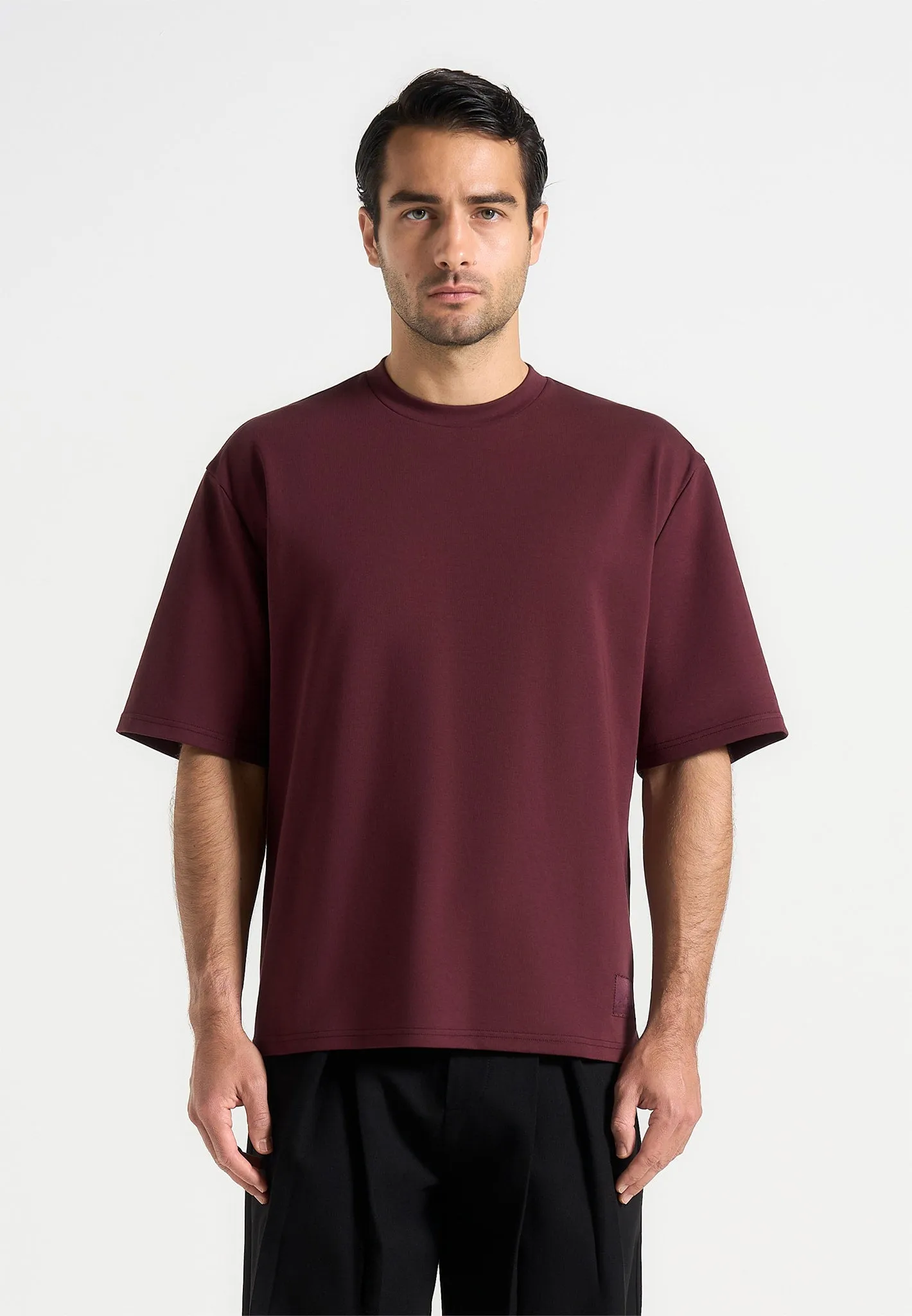 Paul - Relaxed Fit T-Shirt - Wine Red Eye-Catching Pattern Contemporary Look