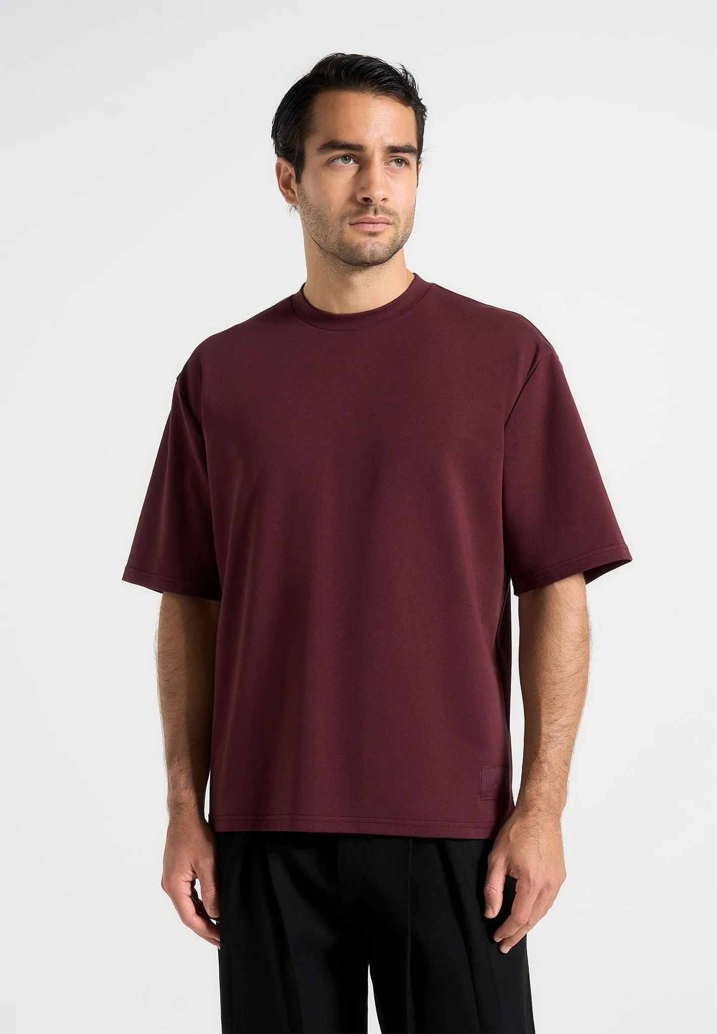 Paul - Relaxed Fit T-Shirt - Wine Red Classic Collar