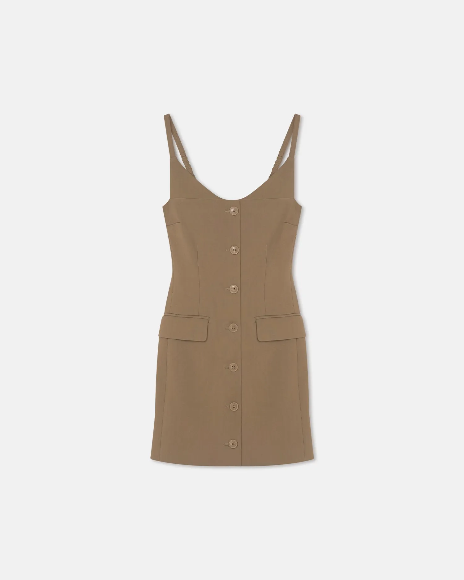 Peitho - Tailored Mini Dress - Brown DoubleLayeredShoulders