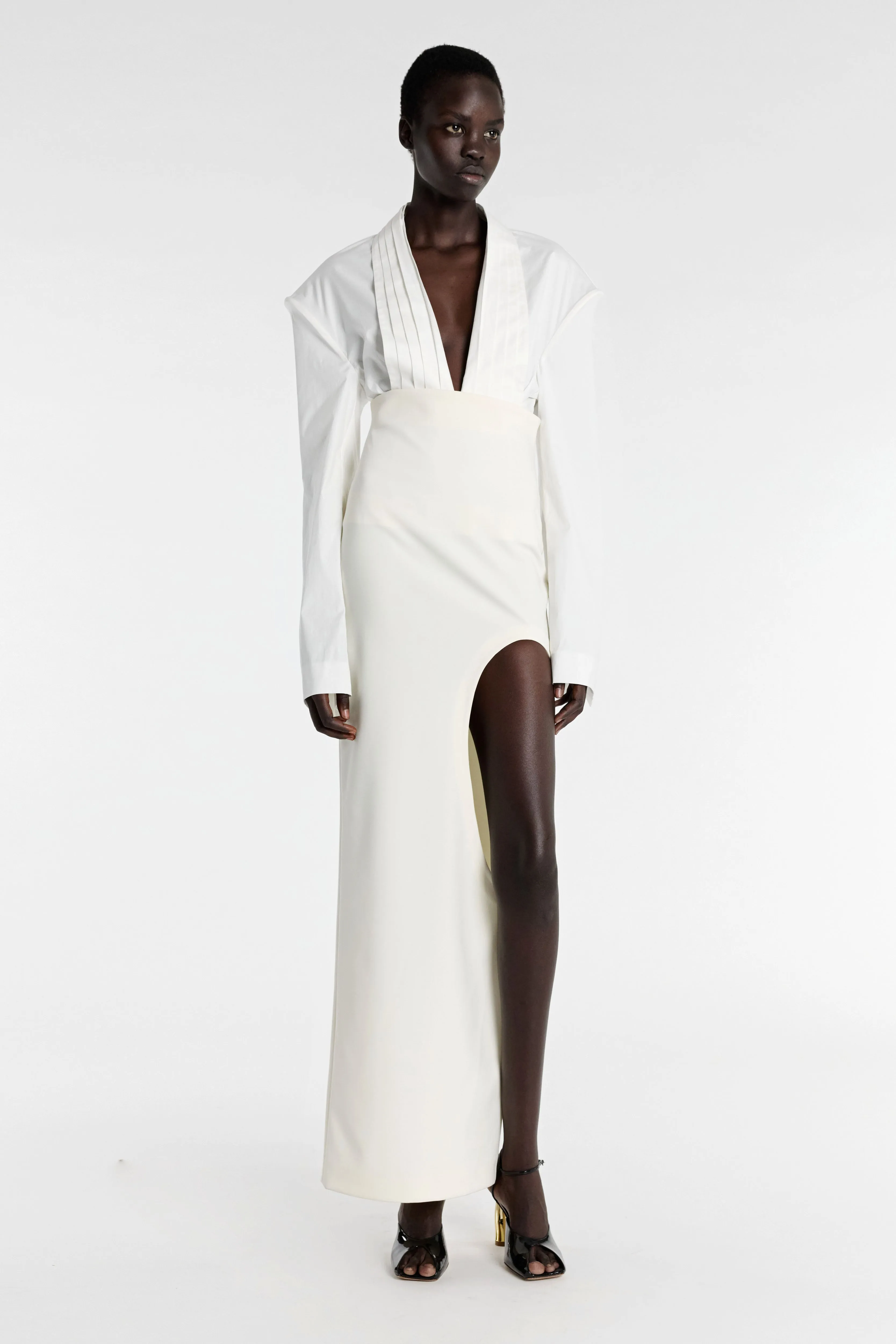 Pencil Skirt Ivory Polished Fit Travel Vibes