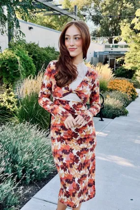 Autumn Abstract Midi Dress - FINAL SALE Sleek Tone