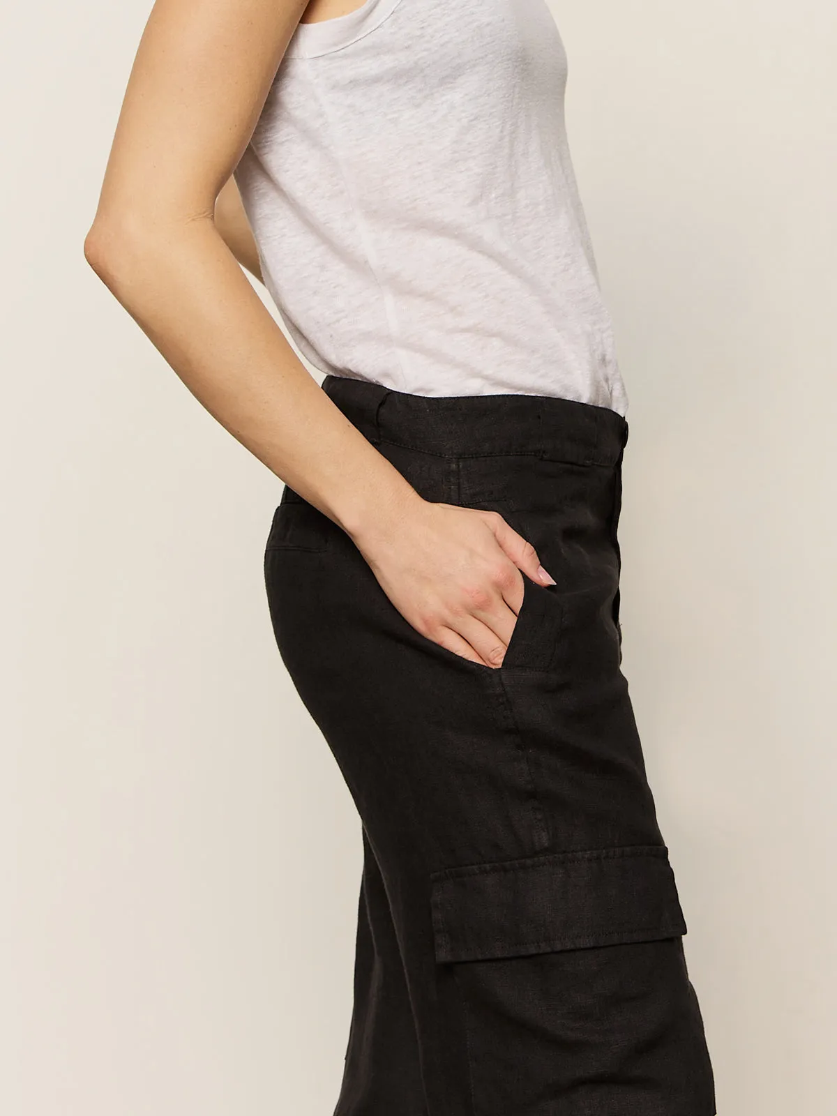 Take Over Linen Jogger Standard Rise Pant Black WaterRepellentCoating WaterproofTechnology