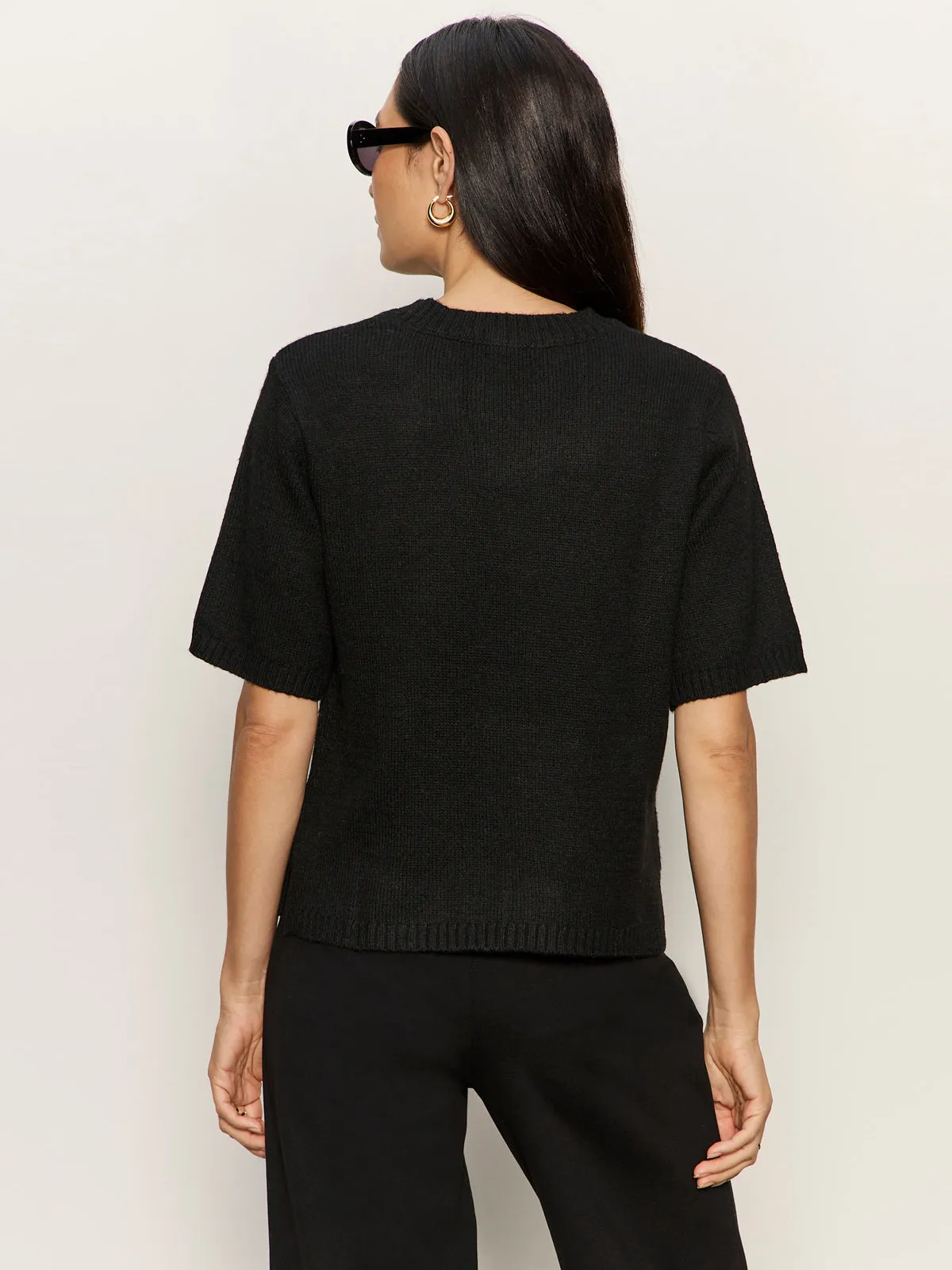 Recyclable Material Blend Perfect Sweater Tee Black