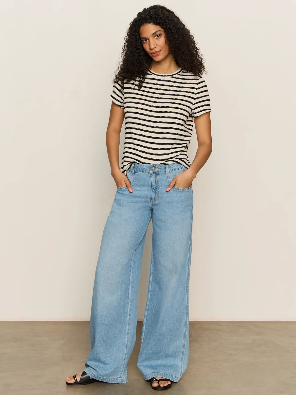 QuickReleaseFastenings Perfect Textured Tee Macrame Black Stripe