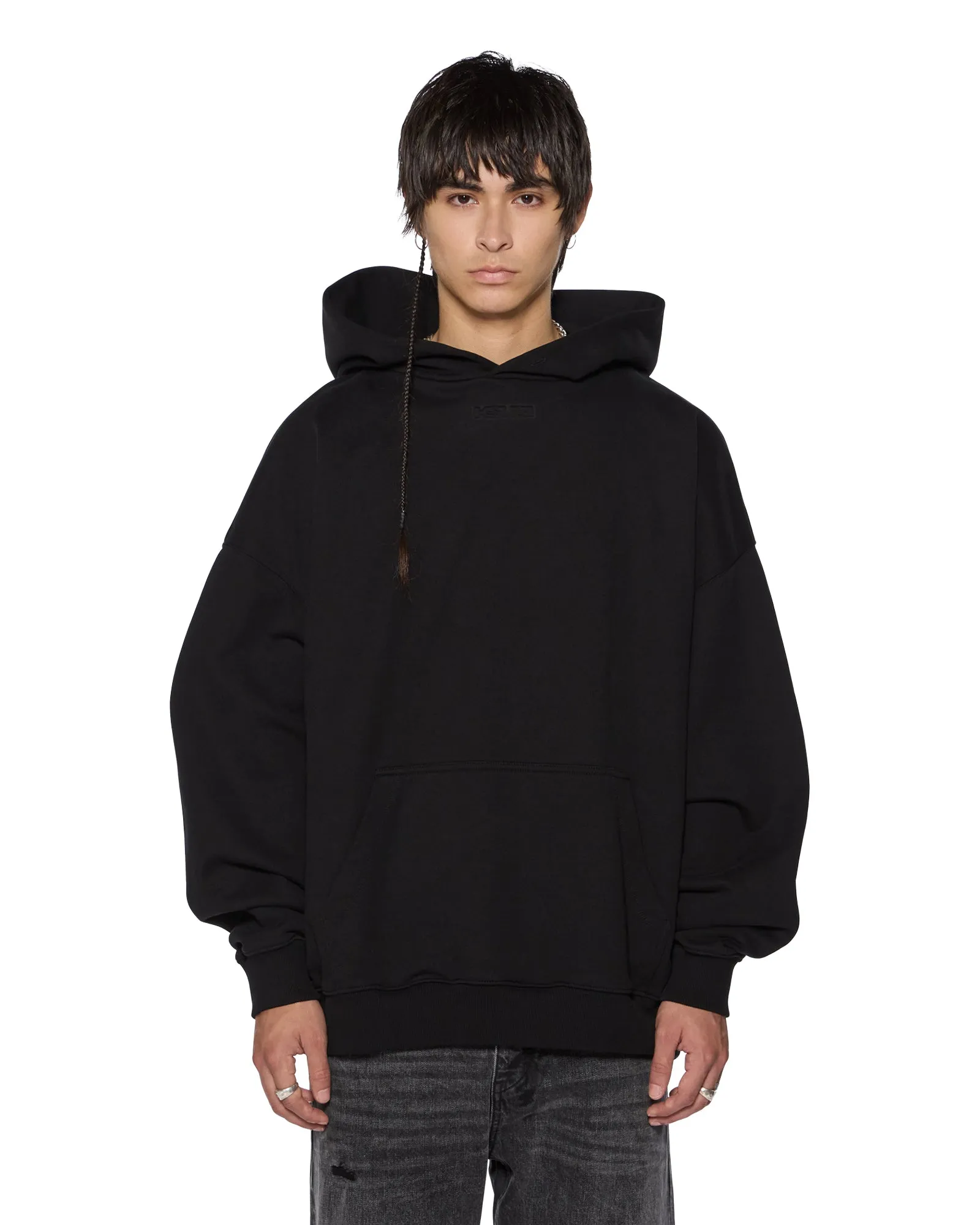 Hidden Zipper Closure INTRUDER EKCESS HOODIE JET BLACK