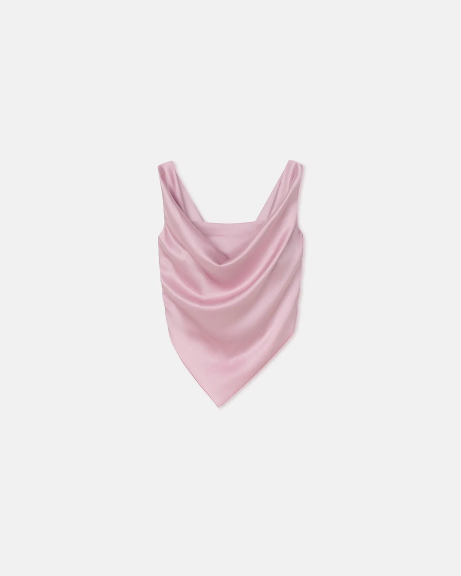 Petra - Sleeveless Draped Slip Satin Top - Dusty Pink SoftLining Breathable Ventilation