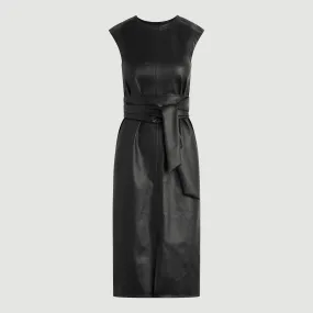 Casual Fit Seasonal Mood Pilar Vegan Leather Tie-Front Dress (Petite)