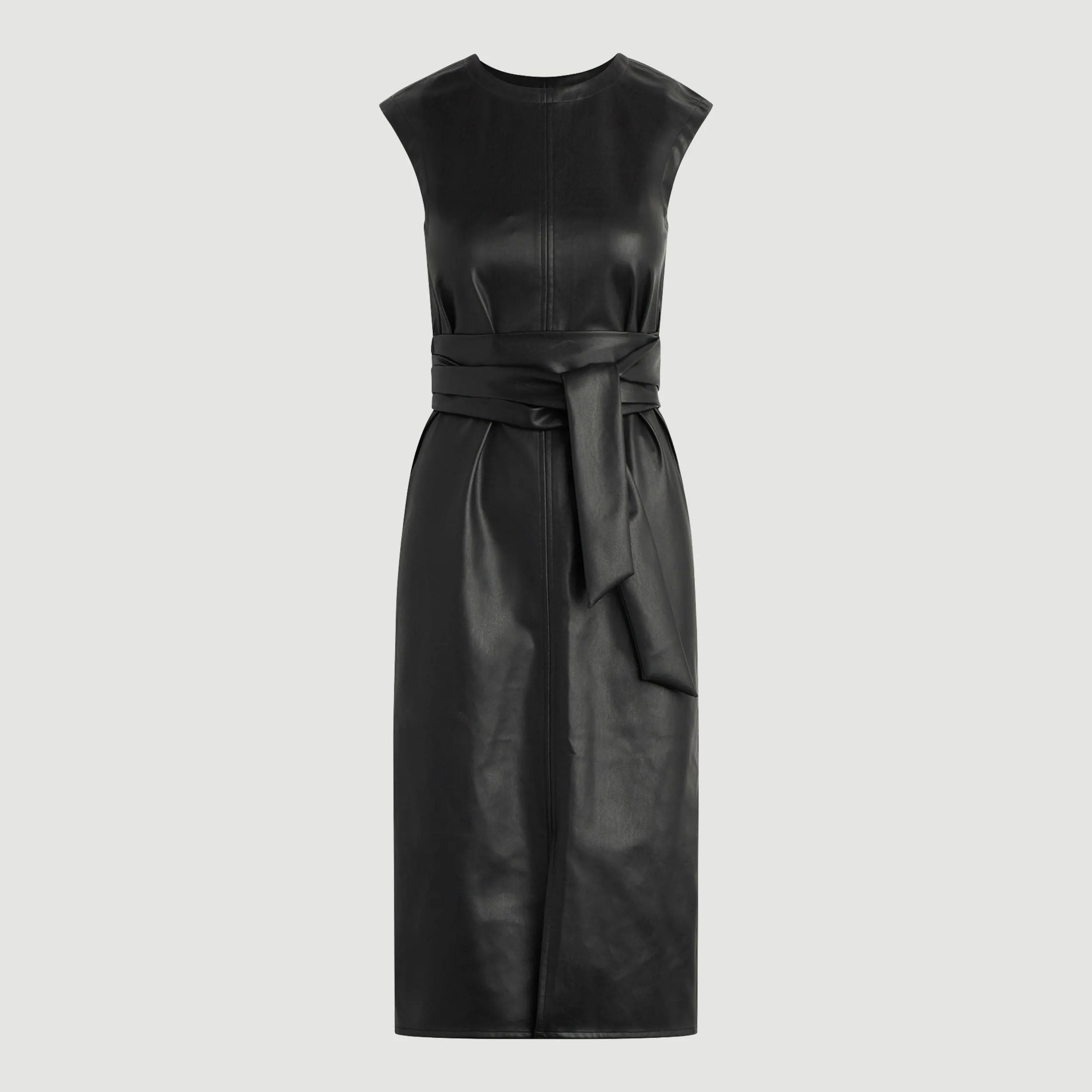 Pilar Vegan Leather Tie-Front Dress (Petite) High Waist