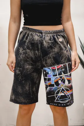 RecycledBlend Pink Floyd Acid Wash Champion Sweat Shorts