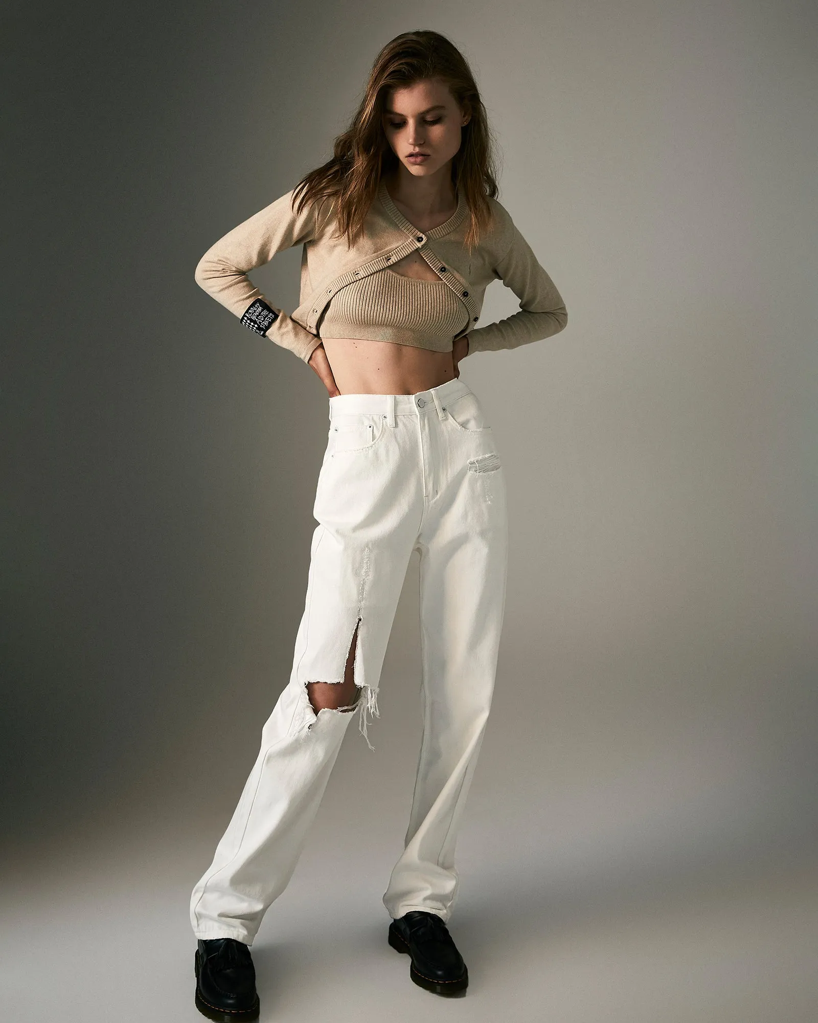 PLAYBACK BLANC SLICED Stretch Free Fit