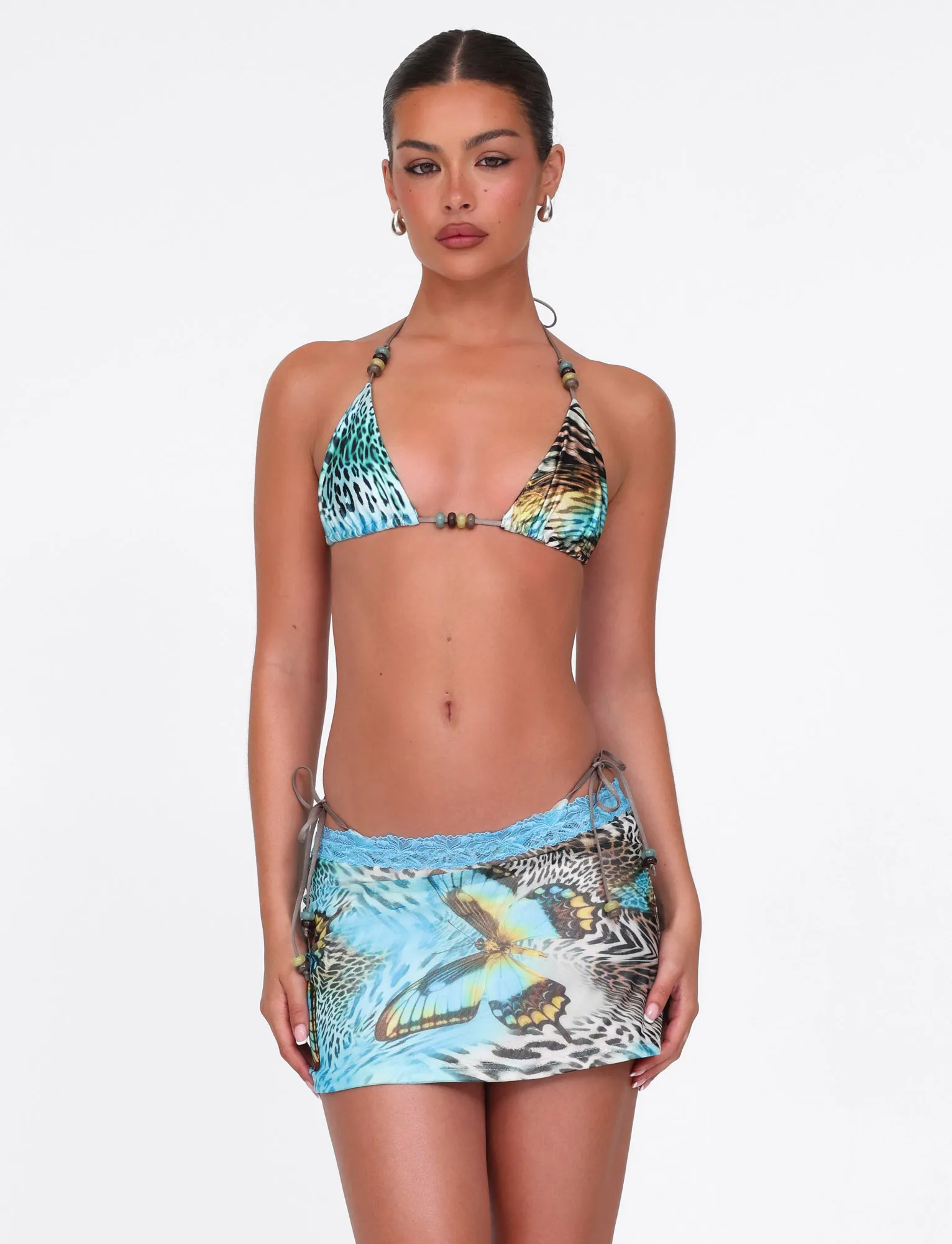 FINLEA MINI SKIRT - MULTI : ANIMAL : BUTTERFLY ANIMAL Summer Fun Swim Sunbathing Swim