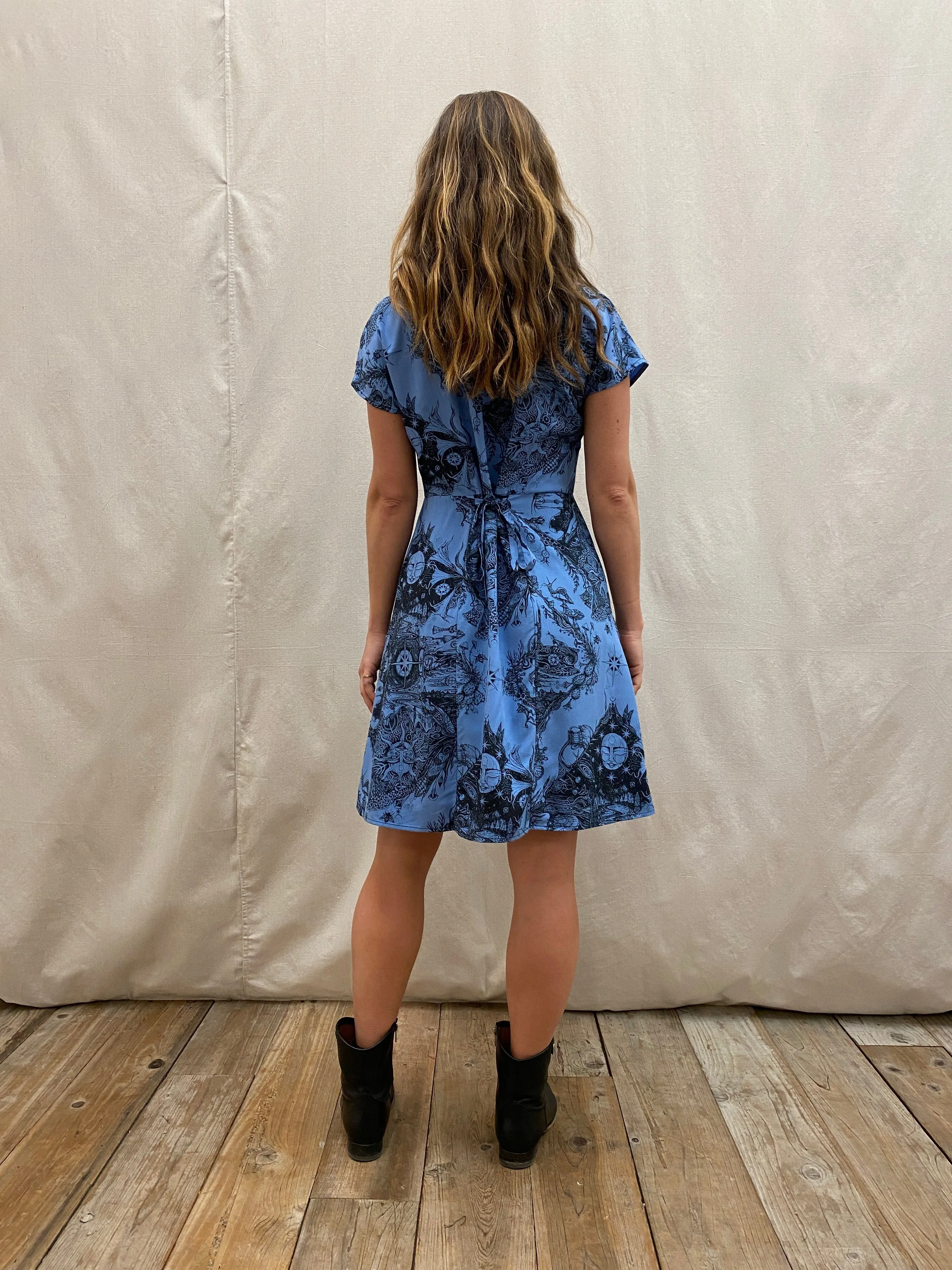 Dolman Dress in Earth Worship in Ocean Blue Summer Wardrobe