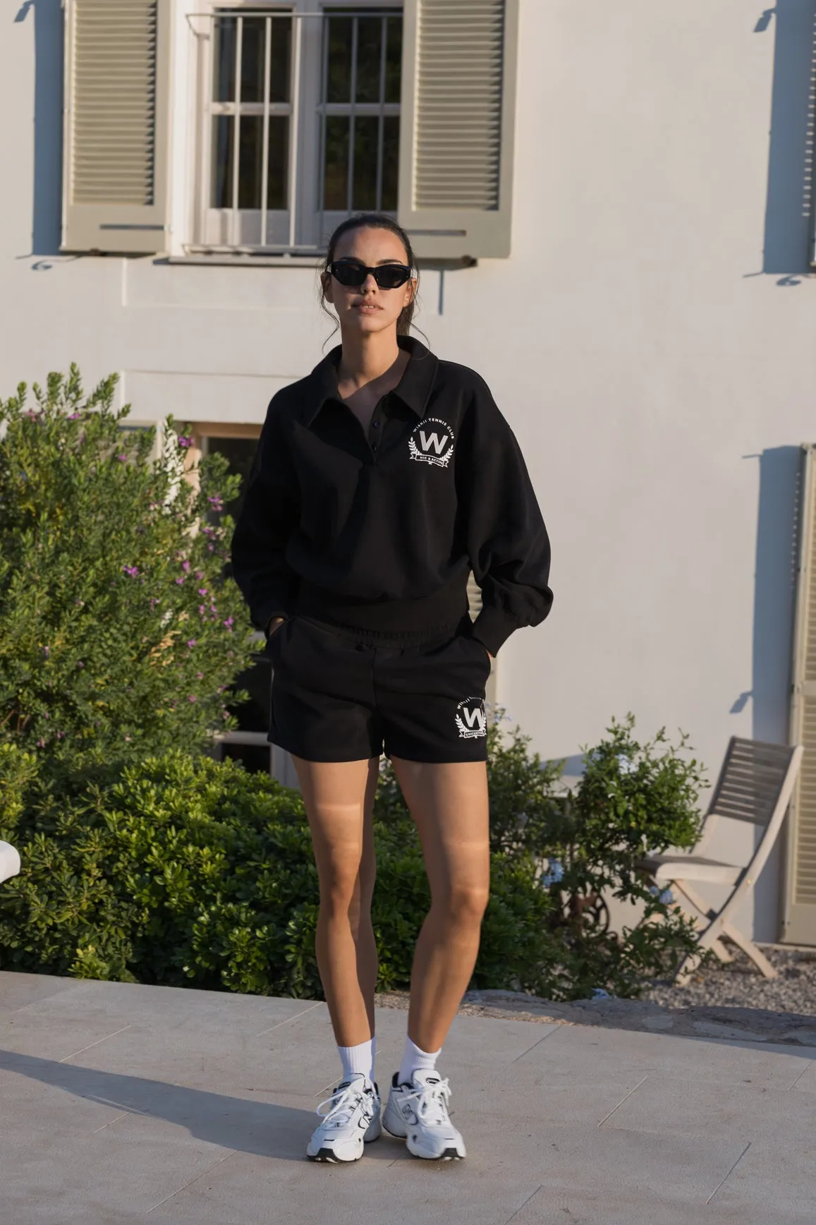 Tension Balanced Design Polo Button Front Sweatshirt