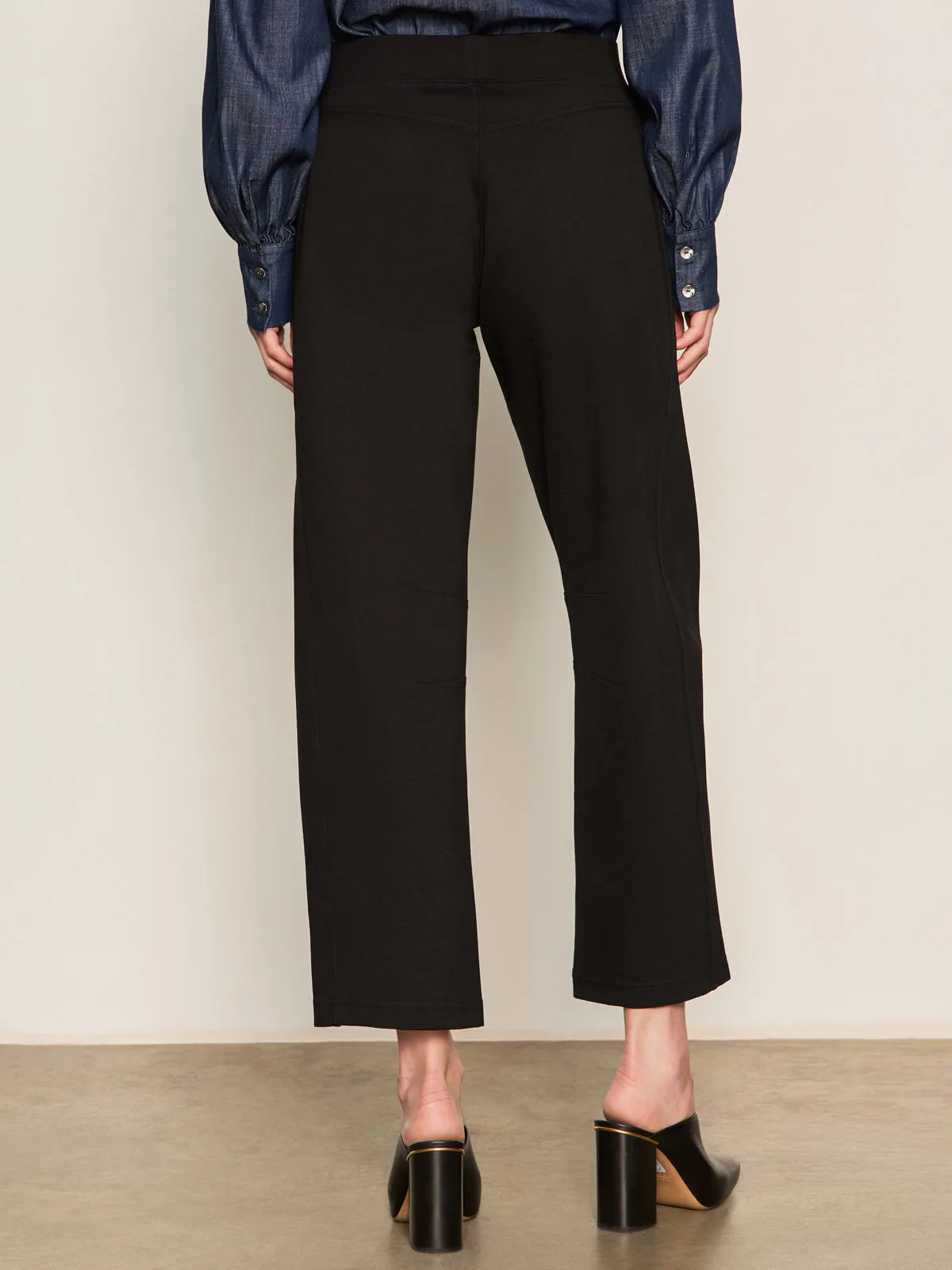 Sleek Comfort Ponte Barrel Trouser Black