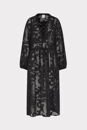 pack light Scroll Burnout Maxi Cover-Up Dress