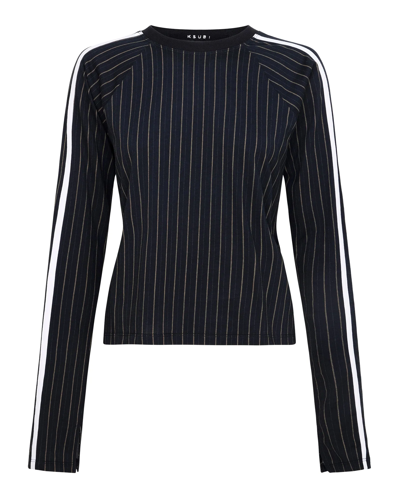 PORTER LS TOP BLACK PINSTRIPE NonChafing Fabric