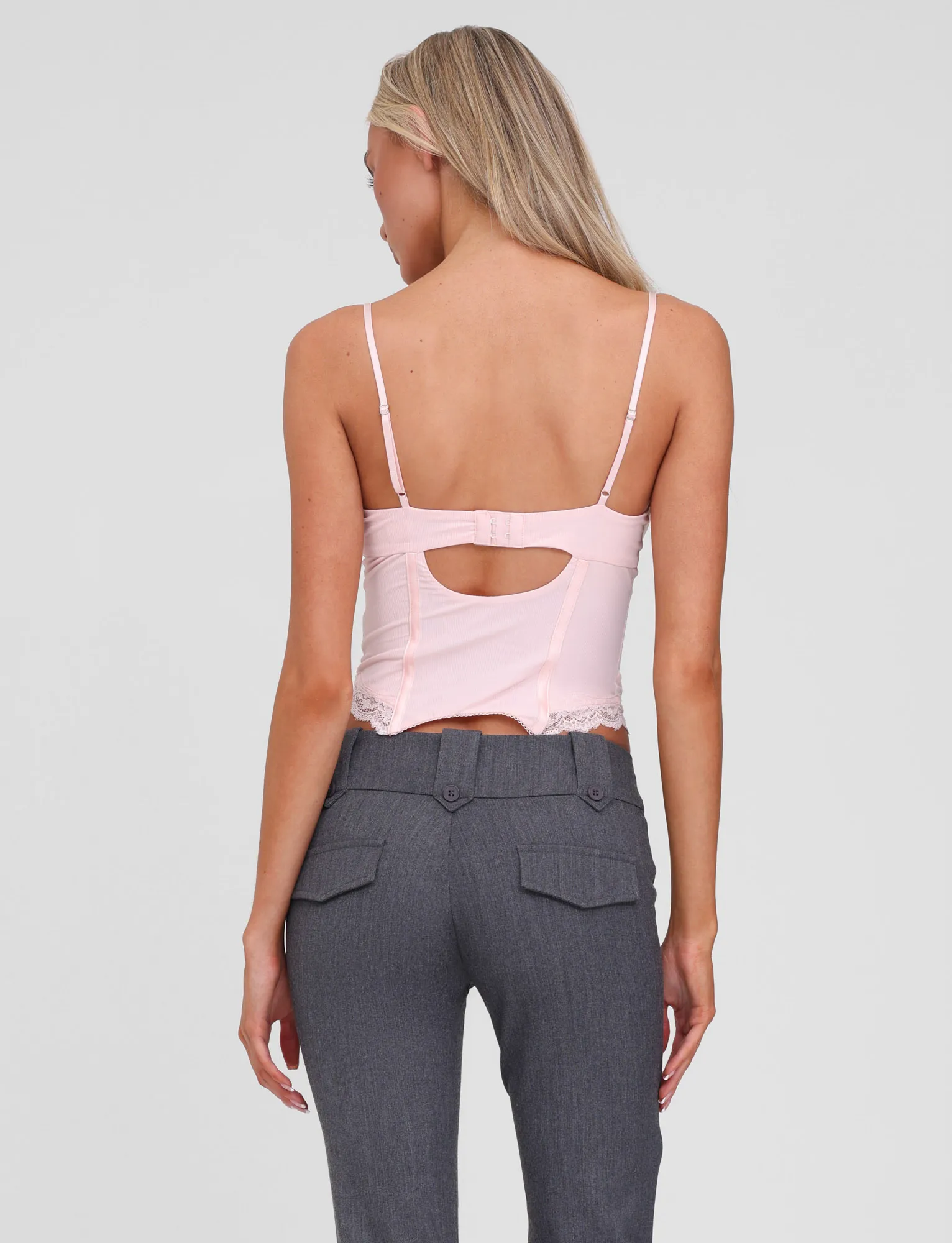 NILA CORSET TOP - SOFT PINK RelaxedFit Soft Touch Texture