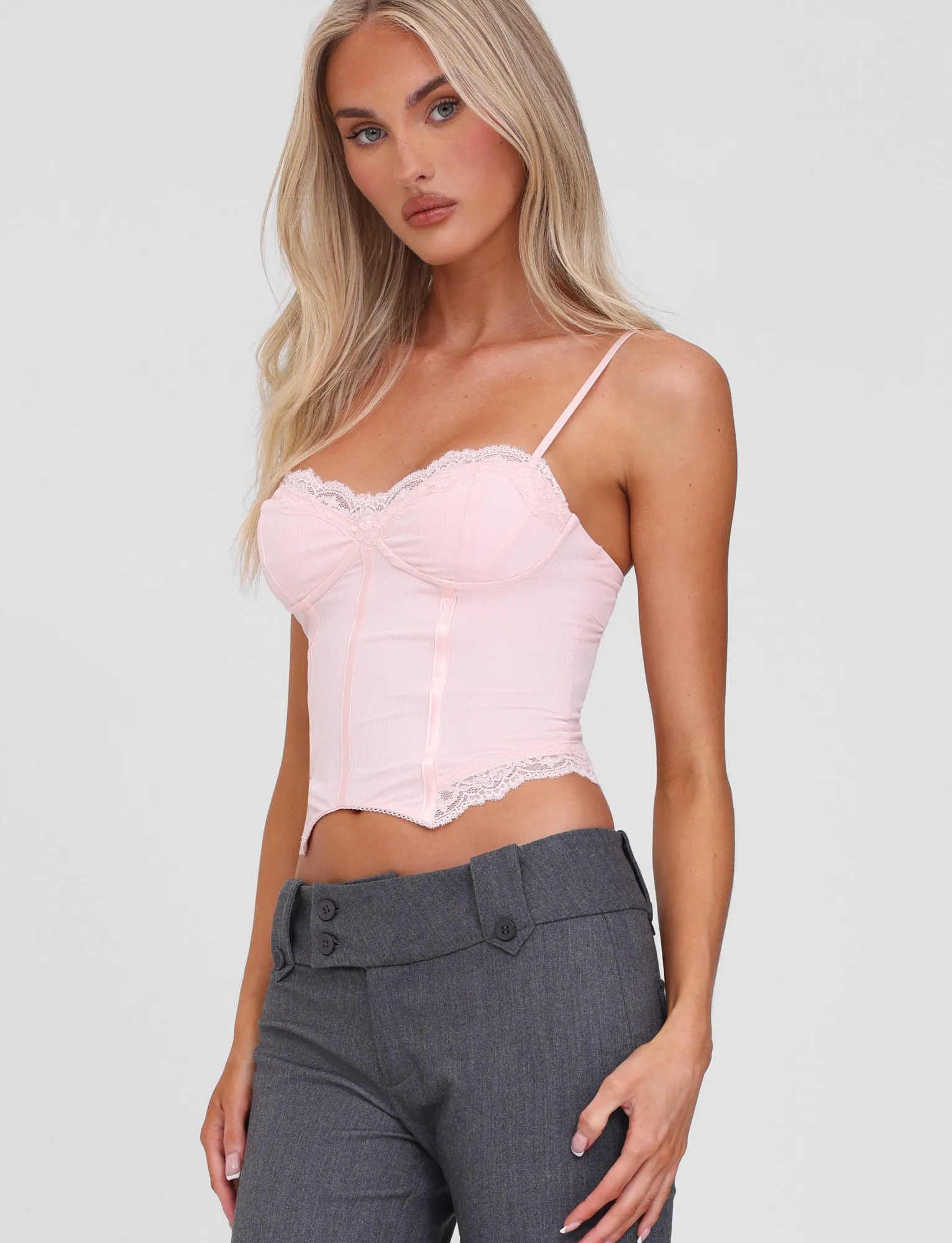 All-Purpose Wear MultiPanel Design NILA CORSET TOP - SOFT PINK