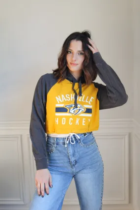 Preds Drawstring Crop Pullover Non Restrictive Cut